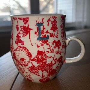 Anthropologie Homegrown Monogram Initial Mug L